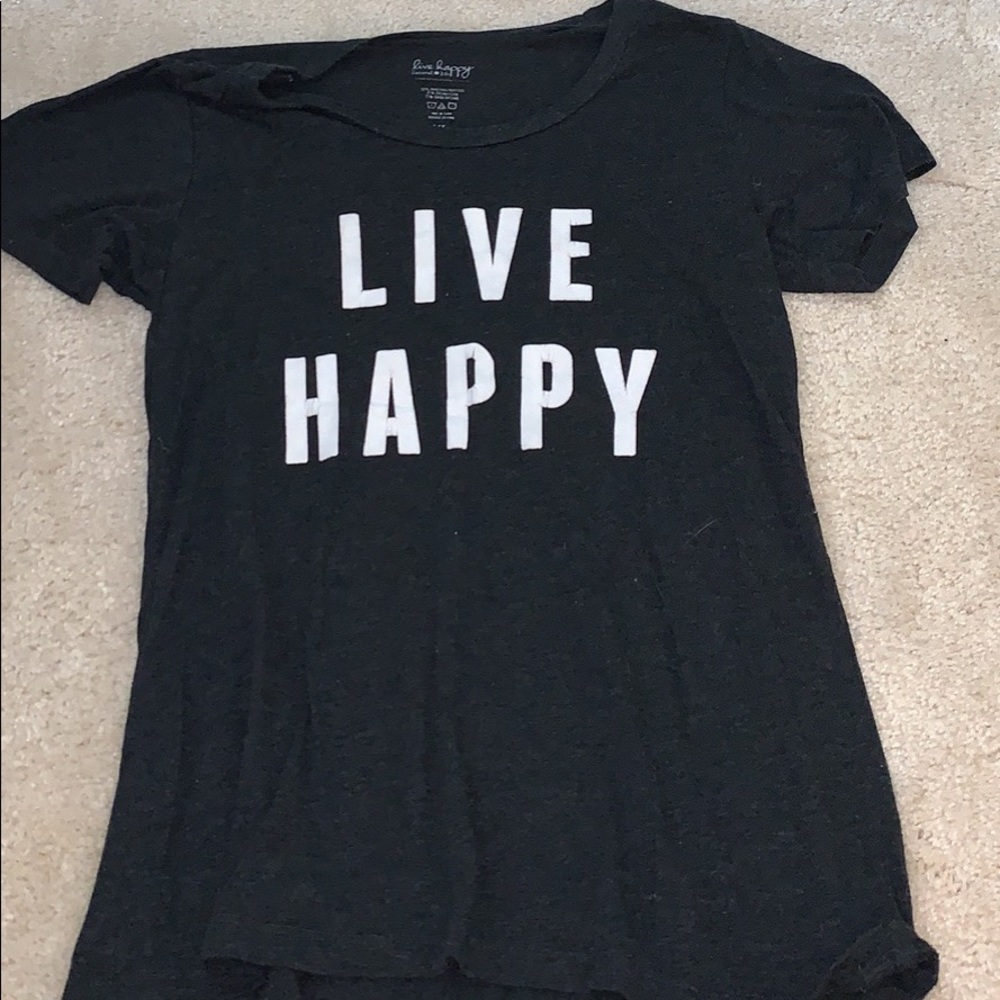 dark gray LIVE HAPPY tee